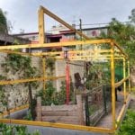 construcción del esqueleto del invernadero