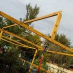 construcción del esqueleto del invernadero